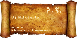 Uj Nikoletta névjegykártya